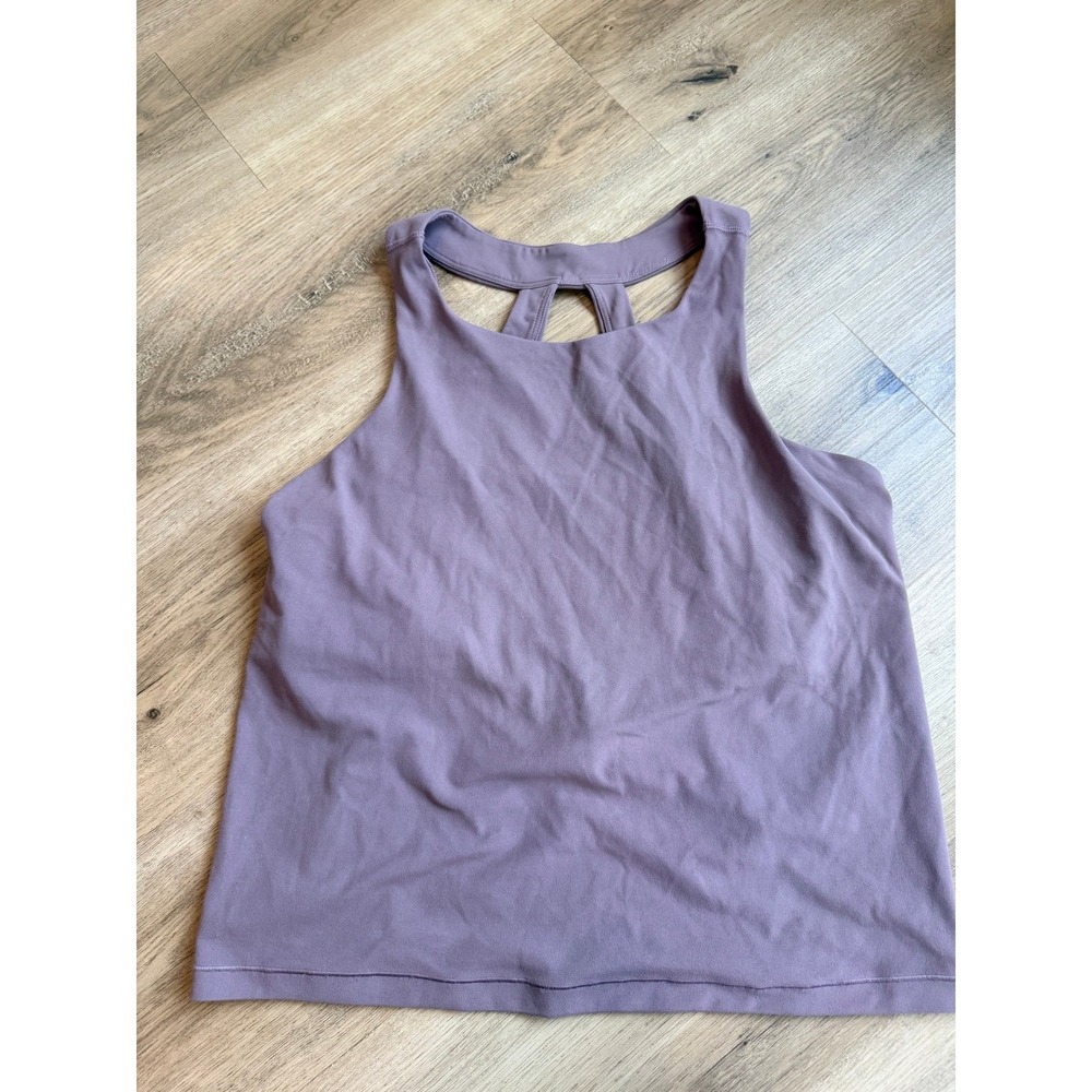 Athleta Womens Mauve Purple High Neck Strappy Back Shelf Bra Tank Top XL